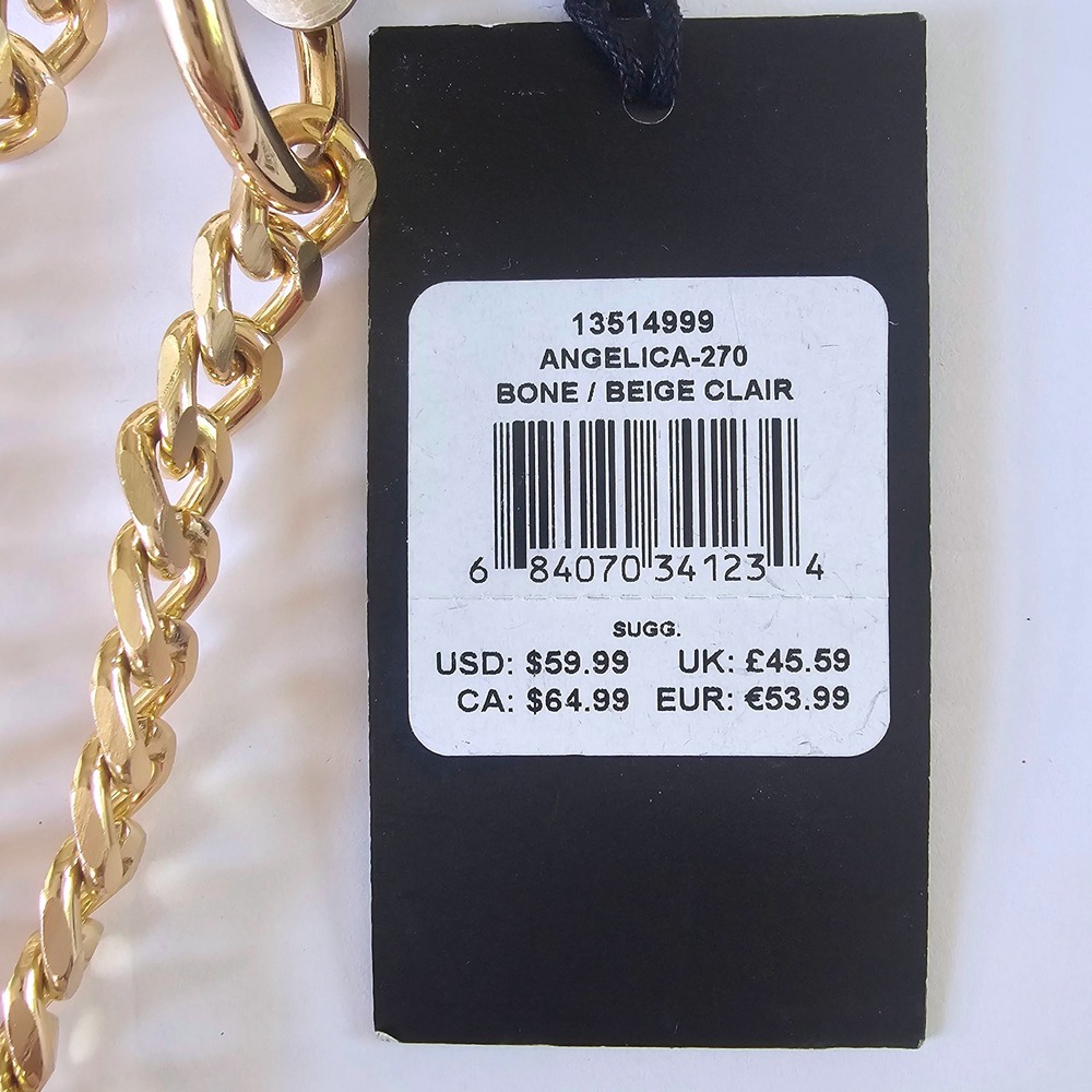NWT Rachel Zoe Angelica Shoulder Bag Purse Bone Beige Tufted Gold Chain Leopard - Picture 6 of 10